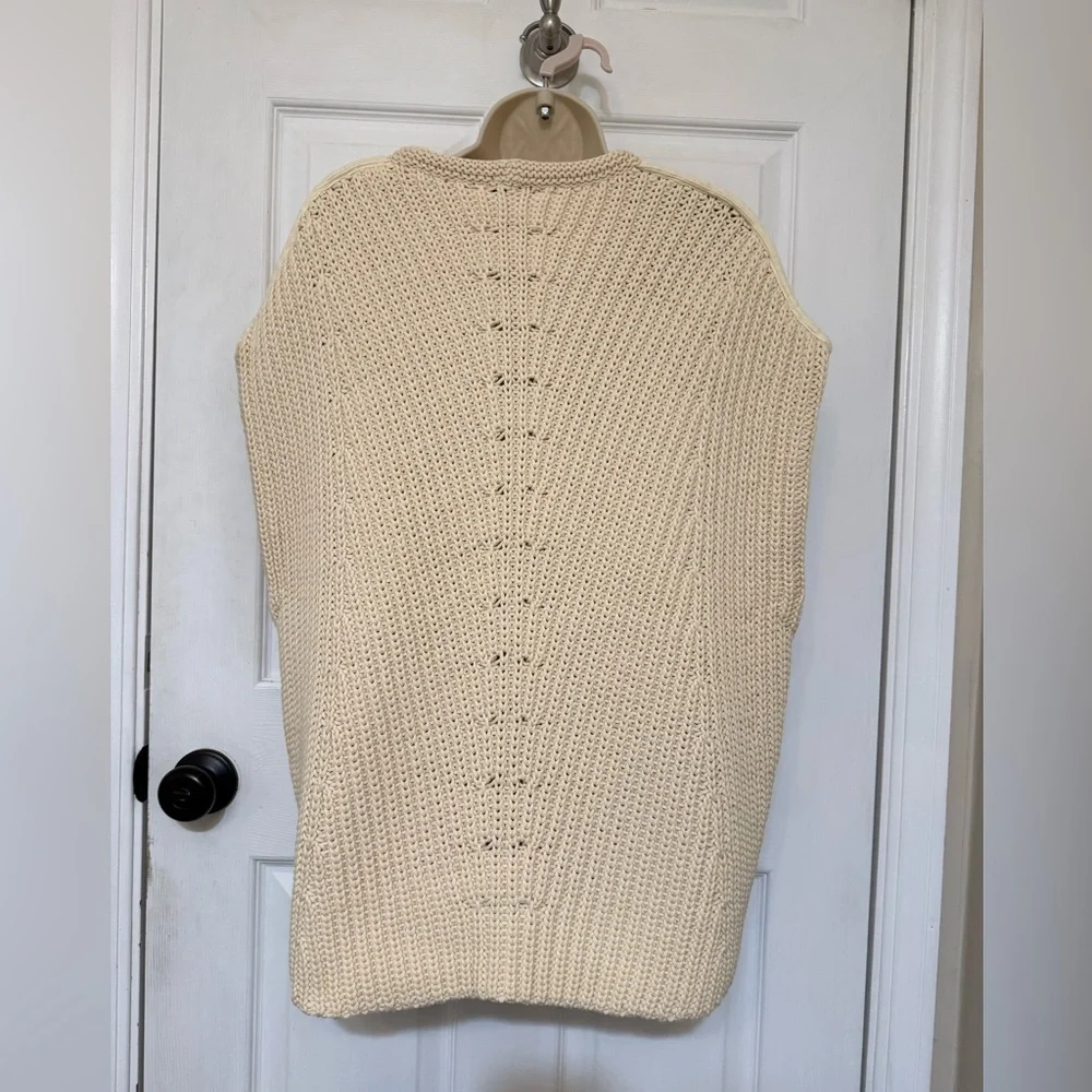 rag & bone Shane Cream Chunky Knit Sweater Vest Boxy Fit Size S - Picture 6 of 11